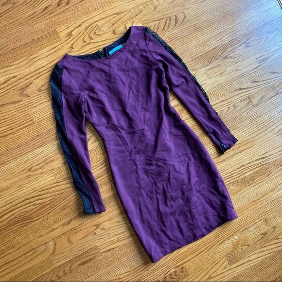Alice + Olivia Dionne Purple Lace Dress - Size 0 - Picture 5 of 11